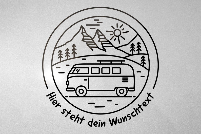 Wohnmobil Aufkleber Autoaufkleber Bulli mit deinem individuellen Text nach Wunsch Bild 5