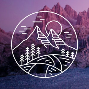 Hiking Mountains Nature Sticker Car Sticker Camper Travel Motorhome hike Sticker Decal