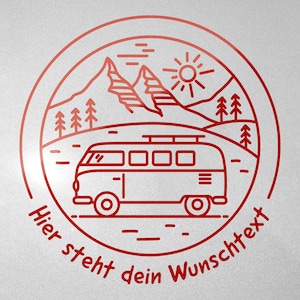 Wohnmobil Aufkleber Autoaufkleber Bulli mit deinem individuellen Text nach Wunsch Bild 6