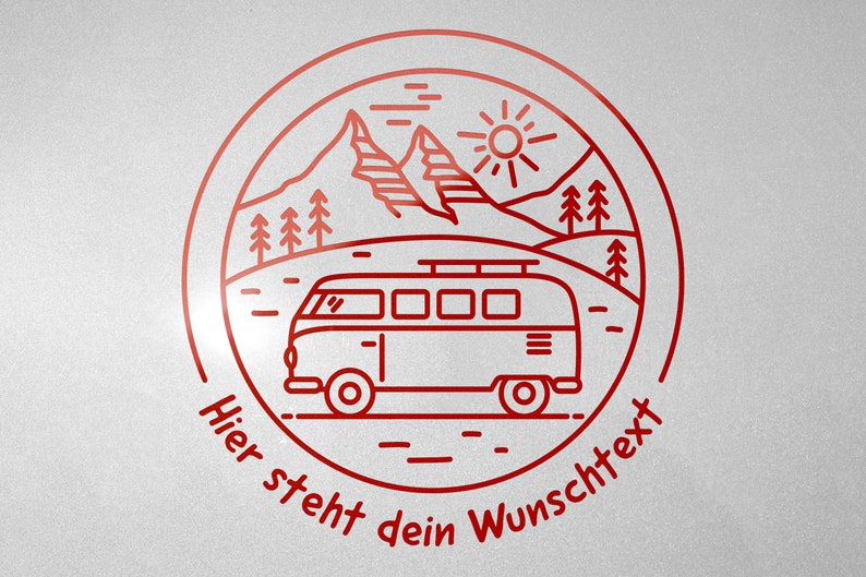 Wohnmobil Aufkleber Autoaufkleber Bulli mit deinem individuellen Text nach Wunsch Bild 6