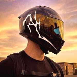 Adesivi per casco, adesivi per casco da moto, adesivi per bici, design neo-tribale, adesivi per casco cyber, possibilità di design personalizzato