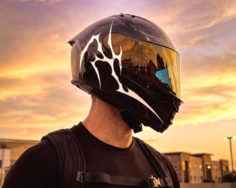 Helmet Sticker, Neo Tribal Design, Cyber Design Helmet, Custom Design Accepted