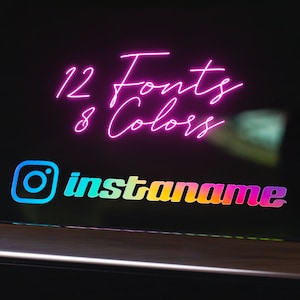 2x adesivi con nome Instagram, adesivi per auto Instagram, adesivi olografici, adesivi JDM tuning, adesivi Instagram, adesivi con il testo desiderato