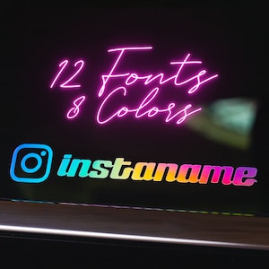 2x autocollants de nom Instagram, autocollants de voiture Instagram, autocollants hologrammes, autocollants JDM tuning, autocollants Instagram, autocollants de votre choix