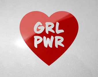 GRL PWR (Girl Power) Aufkleber 7cm Breit Autoaufkleber Laptopaufkleber Sticker Decal