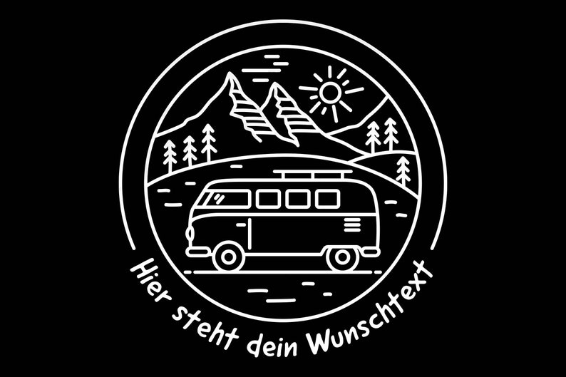 Wohnmobil Aufkleber Autoaufkleber Bulli mit deinem individuellen Text nach Wunsch Bild 4