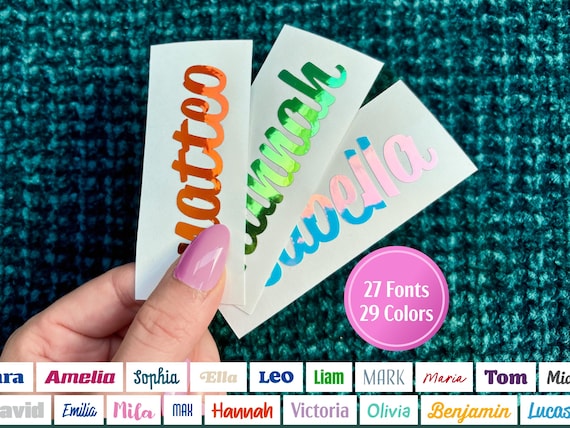 Namens Aufkleber, Namens Sticker als Aufkleber mit deinem Wunschname als Schriftzug zum Aufkleben für Wasserflasche oder Autoaufkleber