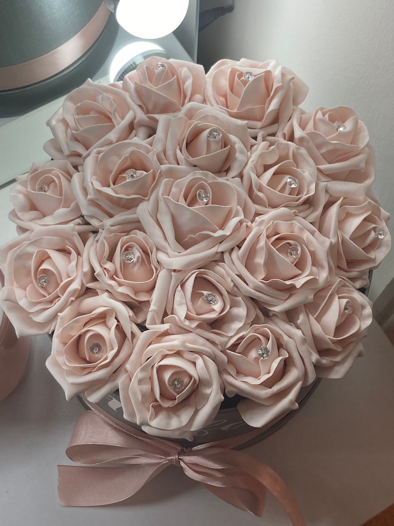 Personalised Diamante Rose Hat Box Bespoke Flower Hat Boxes Etsy