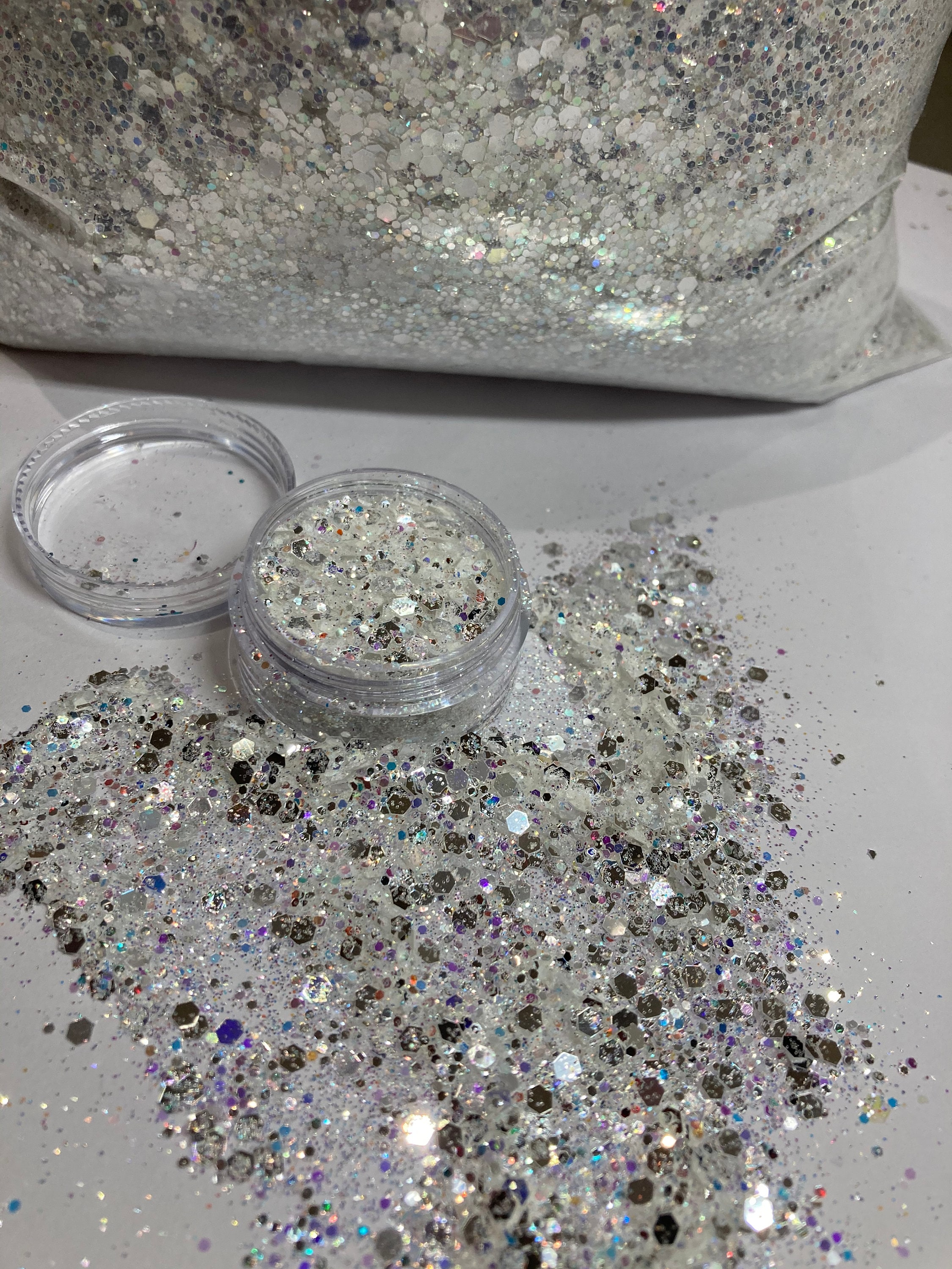 Crushed Crystal Custom Mix Chunky Hex Poly Glitter, Tumbler Making