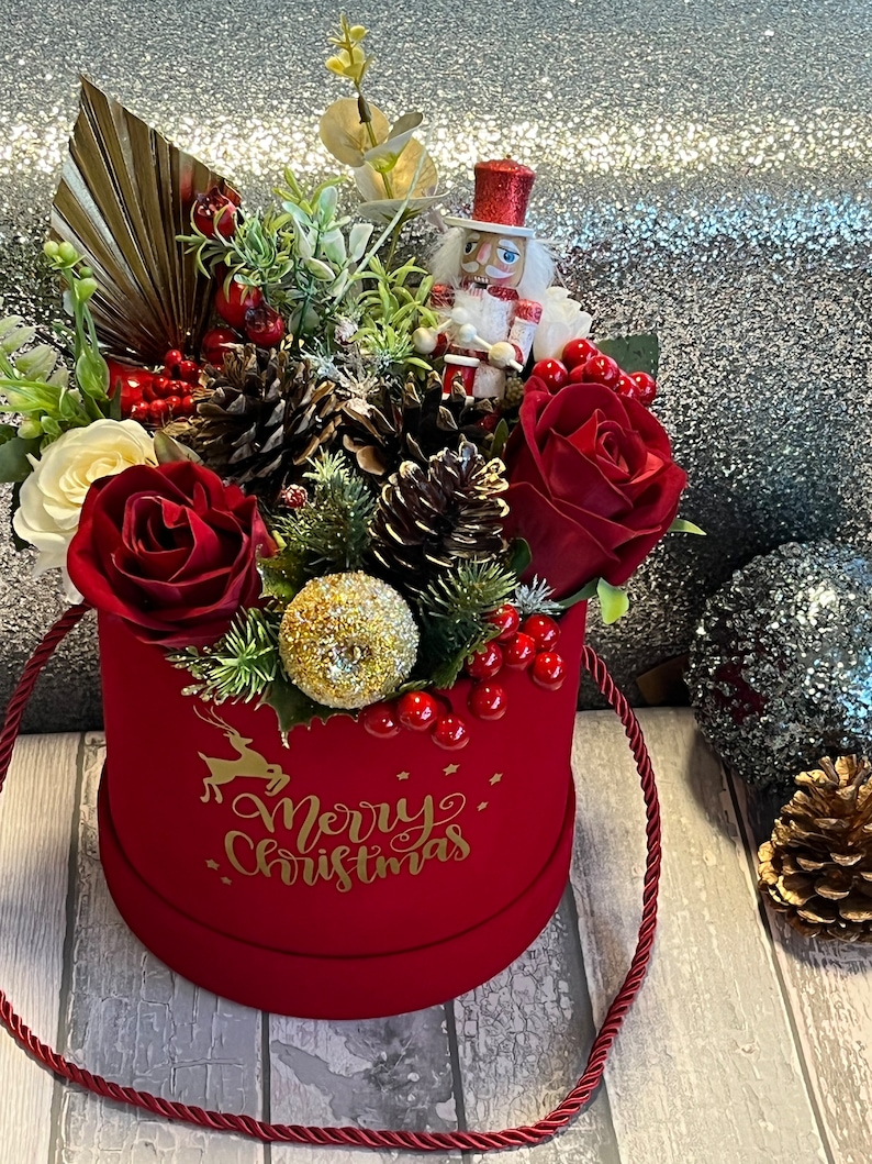Christmas Floral Gift Christmas Flowers for Mum Personalised Etsy UK