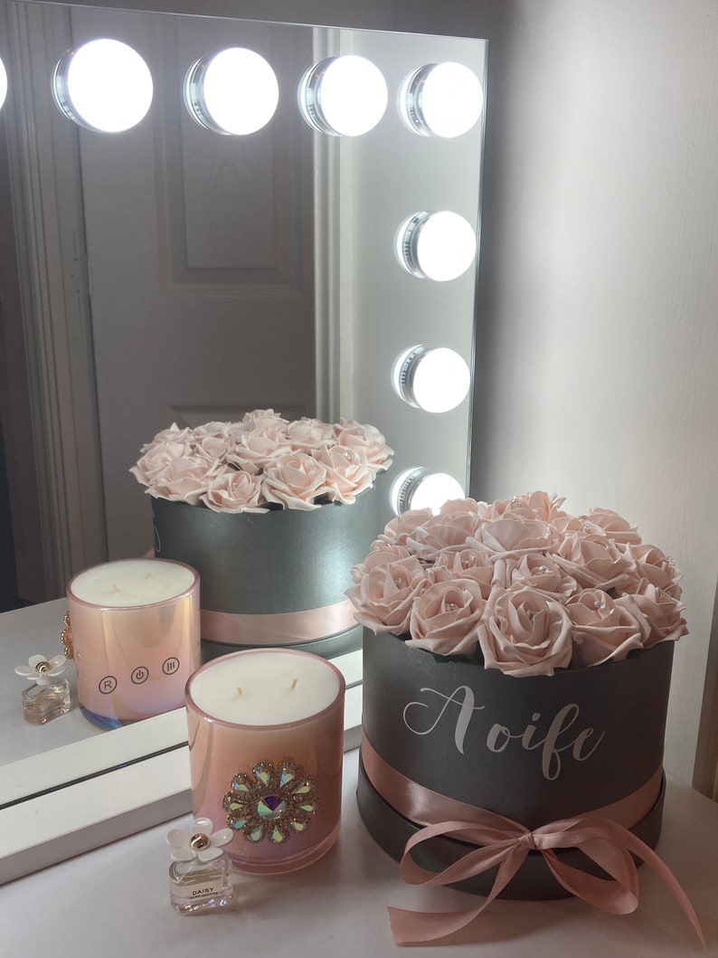 Personalised Diamante Rose Hat Box Bespoke Flower Hat Boxes Etsy