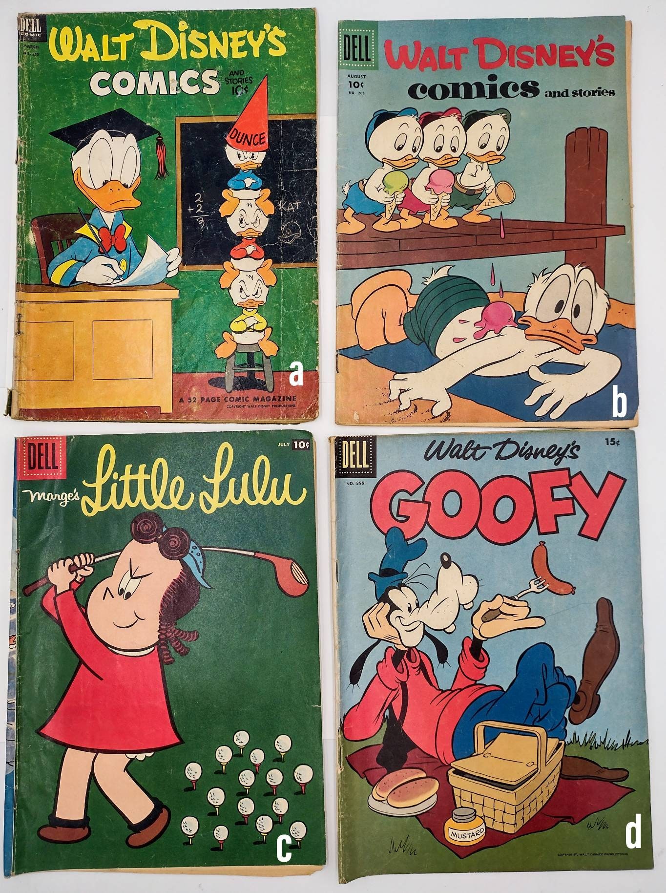 1959/1965 Walt Disney Comic Books Donald Duck Lulu Goofy