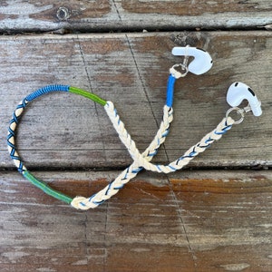 Handmade AirPods Strap, Personalized Earbuds Lanyard made with 100% recycled cotton, Headphone Holder / Hanger with Custom Colors