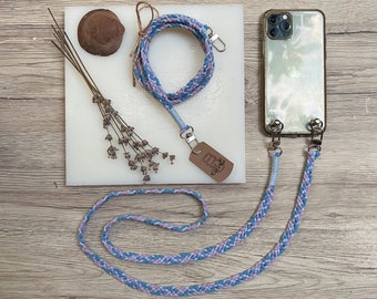 Crossbody Phone Strap with Case Option, Handmade Cotton Phone Lanyard with Custom Colors