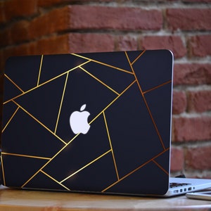 Custodia per Macbook Blu Retro Vintage pelle mac Oro Apple Mac Pro 13 15 pollici Macbook Retina Macbook Air 11 Air 13 Macbook 12 in adesivo regalo