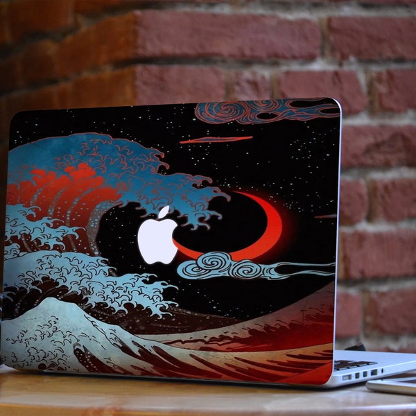 Japanese art skin Macbook Wave Macbook Pro Air decal Moon Macbook Pro sticker MacBook Retina skin Starry sky MacBook stickers