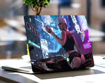 Sexy girl Laptop Skin Futuristic Style for Acer, ASUS, HP, Lenovo, Dell, Chromebook Vinyl Decal for Laptop Cover Sticker for Any Laptop
