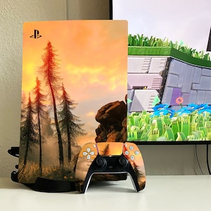 Skin PS5 foresta, adesivo in vinile PS4 pro slim fat, adesivo Sunset PS5 Slim, adesivo arancione PS5 Slim, skin PS5 Digital Edition Dualshock