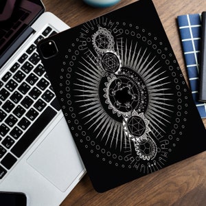 Sacred geometry skin for iPad Metatron&#39;s Cube decal iPad Pro 12.9 stickers for iPad Air 4 black Skin iPad Back iPad 9 Skin iPad mini gift