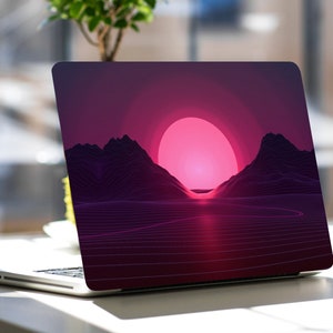 Pink sunset Laptop Skin Purple Notebook Vinyl Decal Dell Hp Lenovo Asus Chromebook Acer Laptop Decal Cover Skins For Any Laptop Stickers