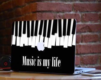 Piano keys MacBook Decal White MacBook Pro Decal Black MacBook Air 2022 Skin Music for MacBook gift MacBook Air 14 Decal Laptop Stickers