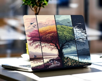 Estações pele portátil natureza notebook vinil dell xps hp envy lenovo asus vivobook acer spin decalque cobertura completa adesivo de pele na moda