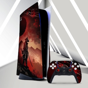PS5 samurai skin PS4 berg sticker PS4 controller Japanse cultuur stickers PS5 skin als cadeau PS5 rode skin zwarte sticker PlayStation