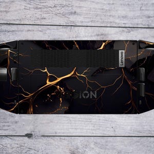 Black Gold Marble Skin for Lenovo Legion Go & Legion Go 2, Luxury Abstract Vinyl Decal Wrap, Elegant Protective Handheld Console Sticker