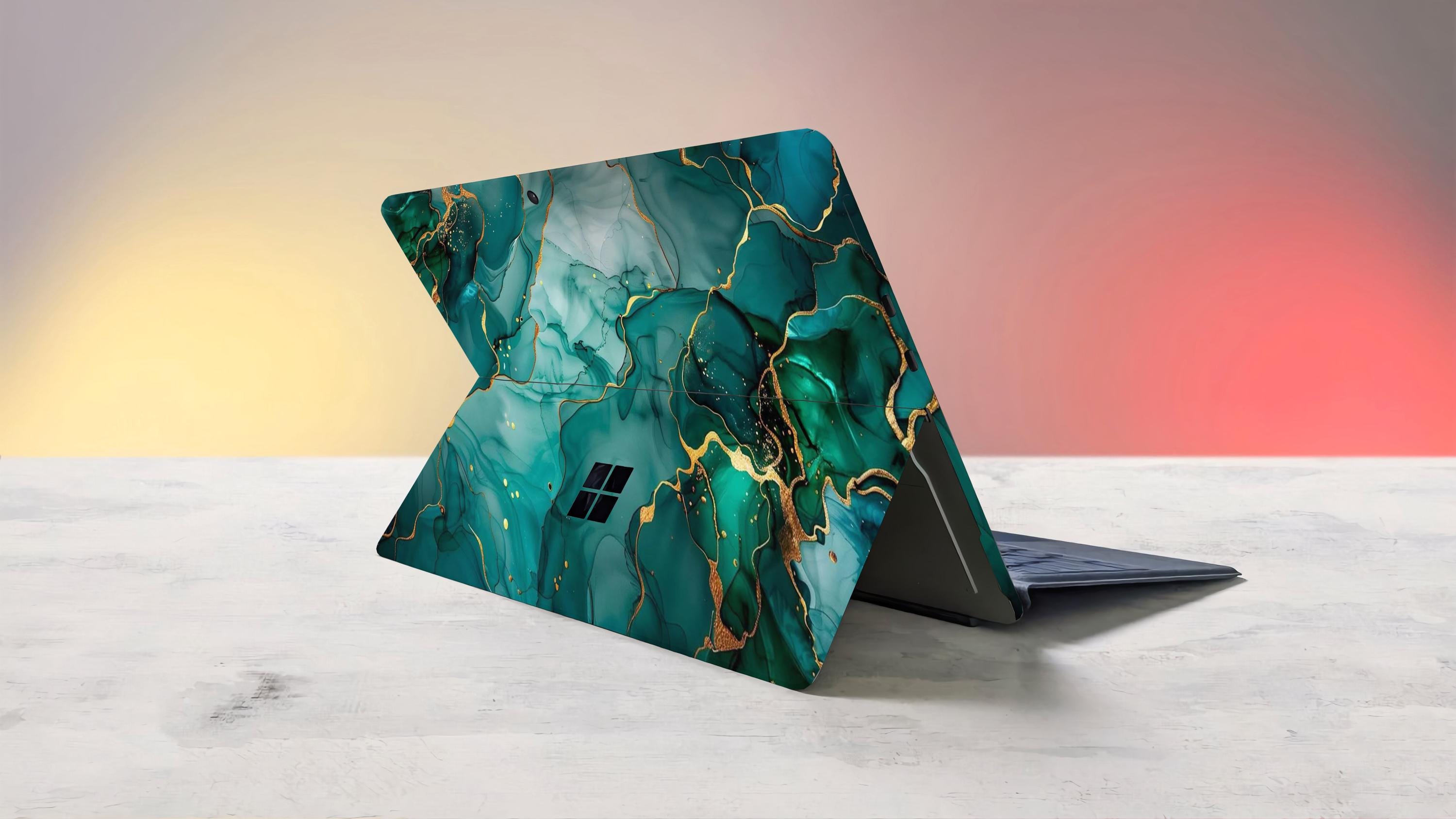 Green Marble Microsoft Surface Skin Gold Marble Laptop Skin Surface Pro ...