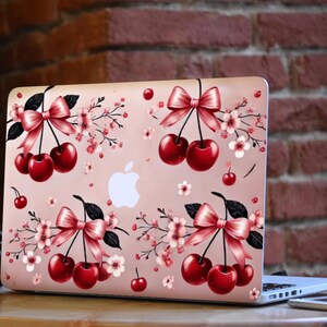 Cherry Blossom Vinyl Skin for MacBook Air 15 Bows MacBook Pro 14 16 MacBook Air Skin MacBook Pro 13 Skin MacBook Pro 15 Cute Laptop Decal