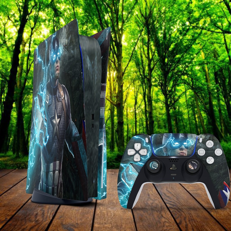 Game PS5 Digital Edition Skin PS5 America Skin Sony Playstation 5 Controller Skin Blue Pattern PS5 Disc Skin PS5 Full Wrap Cover