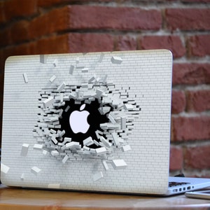 White brick decal for MacBook Beautiful skin for MacBook Pro black vinyl stickers MacBook Air 2022 Skin Gift  creative Laptop Stickers gift
