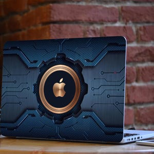 Blue Gold Macbook skin Apple Macbook Air decal futuristic Macbook Pro sticker MacBook Retina skin futuristic MacBook stickers