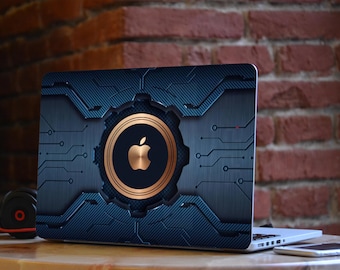 Blue Gold Macbook skin Apple Macbook Air decal futuristic Macbook Pro sticker MacBook Retina skin futuristic MacBook stickers