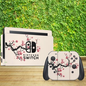 Nintendo Witches Skin Cherries Blossoms, Pink Flowers Sakura Switch Skin Full Cover 3m Nintendo Switches Skin Beige, Flowers Sakura Switch