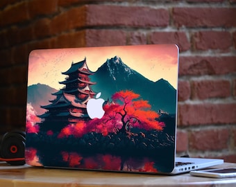 Macbook skin Japan decal Macbook Air Mountain stickers Macbook Vinyl decal sakura skin for Macbook Air 13 Macbook Retina 15 Macbook Pro