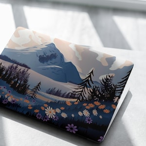 Spring landscape Laptop Skin Mountain Vinyl Decal Dell Hp Asus Lenovo Chromebook Acer Laptop Xiaomi Mi Notebook Laptop Skin Flowers sticker