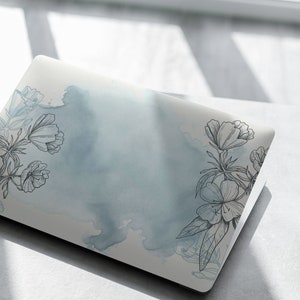 Florale Haut Laptop blau Notebook Vinyl Dell XPS HP Envy Lenovo Asus Vivobook Acer Spin Aufkleber Volle Abdeckung Skin Sticker Trendy