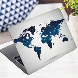 Grey Marble Laptop Skins Notebook HP Surface World Map Vinyl Decal Dell Lenovo Asus Chromebook Acer Laptop Universal Sticker Laptop Any Size