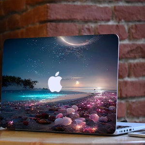 Azure beach MacBook Decal Blue MacBook Pro Decal Pink MacBook Air 2022 Skin beautiful nature for MacBook Pro Gift Decal Laptop Stickers
