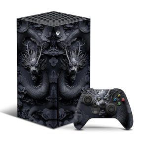 Svart drake Xbox One X-skin Xbox One S Mytisk drake-skin Asiatisk konst Xbox Series S Xbox Series X vinylskin Konsoldekal Gaming Wrap