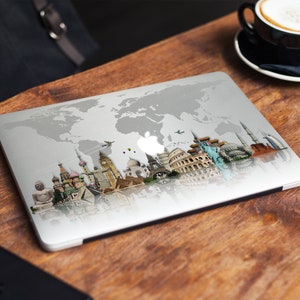 Welt Karte Laptop MacBook Haut Reise MacBook Air Vinyl Aufkleber Abdeckung Karte Skins für jeden Laptop oder MacBook Aufkleber Paris Rom NewYork Geschenk