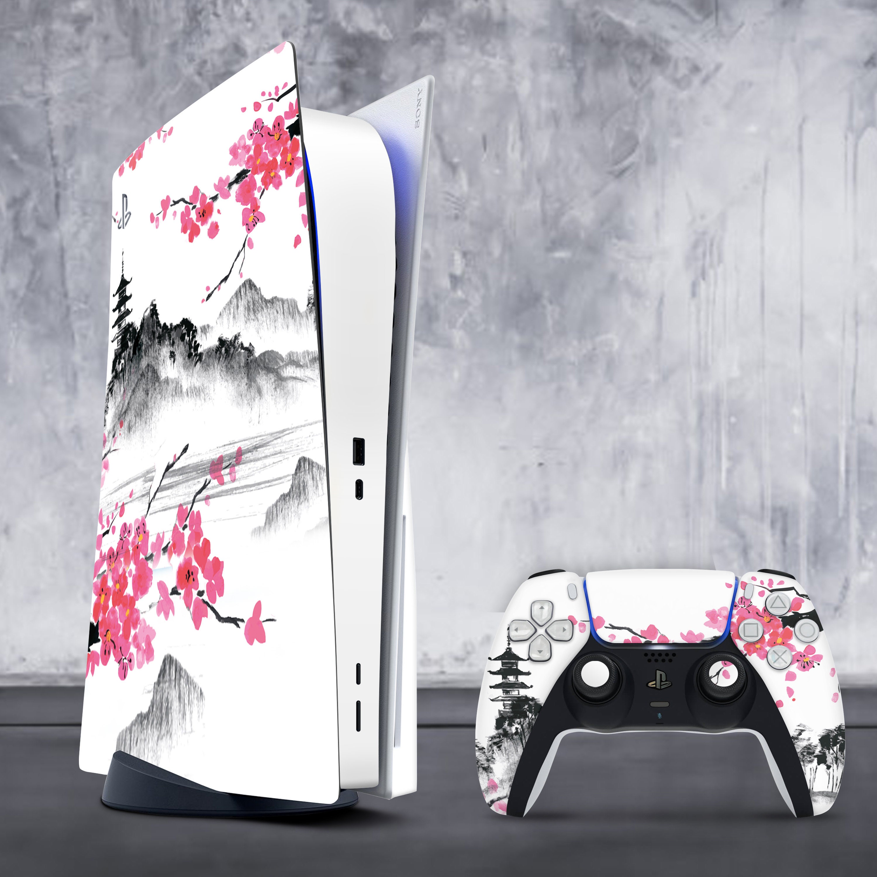 Japan PS 4 Pro Skin Mountains PS5 Digital Skin White Playstation 5