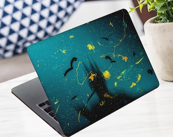 Pastel Red Marble Laptop Skin Custom Name Gold Oil Vinyl Decal Dell Hp Asus Lenovo Chromebook Acer Laptop Xiaomi Mi Notebook Laptop Skin