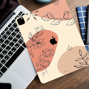 Abstract decal for iPad flowers sticker for iPad Pro aesthetic skin for iPad Air beige decal for Apple iPad Pro 12.9 iPad mini iPad Air