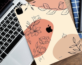 Abstract decal for iPad flowers sticker for iPad Pro aesthetic skin for iPad Air beige decal for Apple iPad Pro 12.9 iPad mini iPad Air