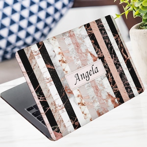 Marble Laptop Skin Sticker Name Notebook Vinyl Decal Dell Hp Lenovo Asus Chromebook Acer Laptop Decal Cover Skin For Any Laptop Sticker