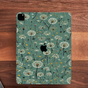 Dandelions Skin For iPad Olive iPad Air 13 2024 Decal iPad 12.9 Pro Sticker iPad A16 Skin iPad Pro 11 stickers green ipad decal gift for her