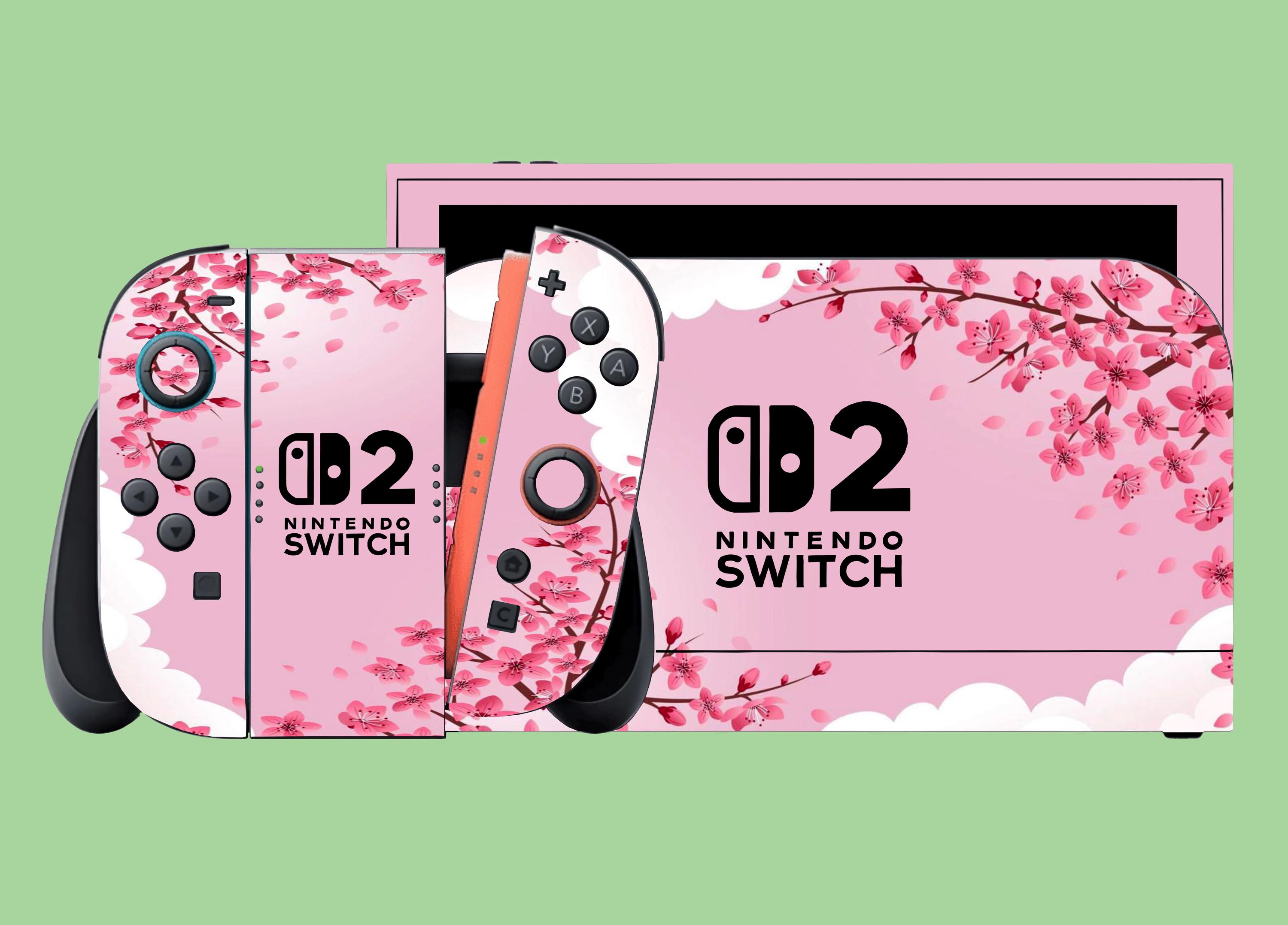 Sakura Nintendo Switch 2 Skin Cherry Blossom Vinyl Wrap Nintendo
