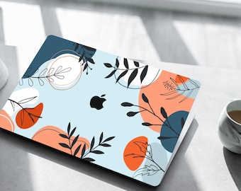 Leaves MacBook Air 15 Skin Line art MacBook Pro 16 Skin MacBook Air Pro 13 15 14 inch Touch Bar Skin Simple Decal Vinyl Skin Gift for girl